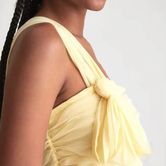 Anthropologie Maeve Tulle Yellow Bow Top - Large - New - Picture 4 of 6